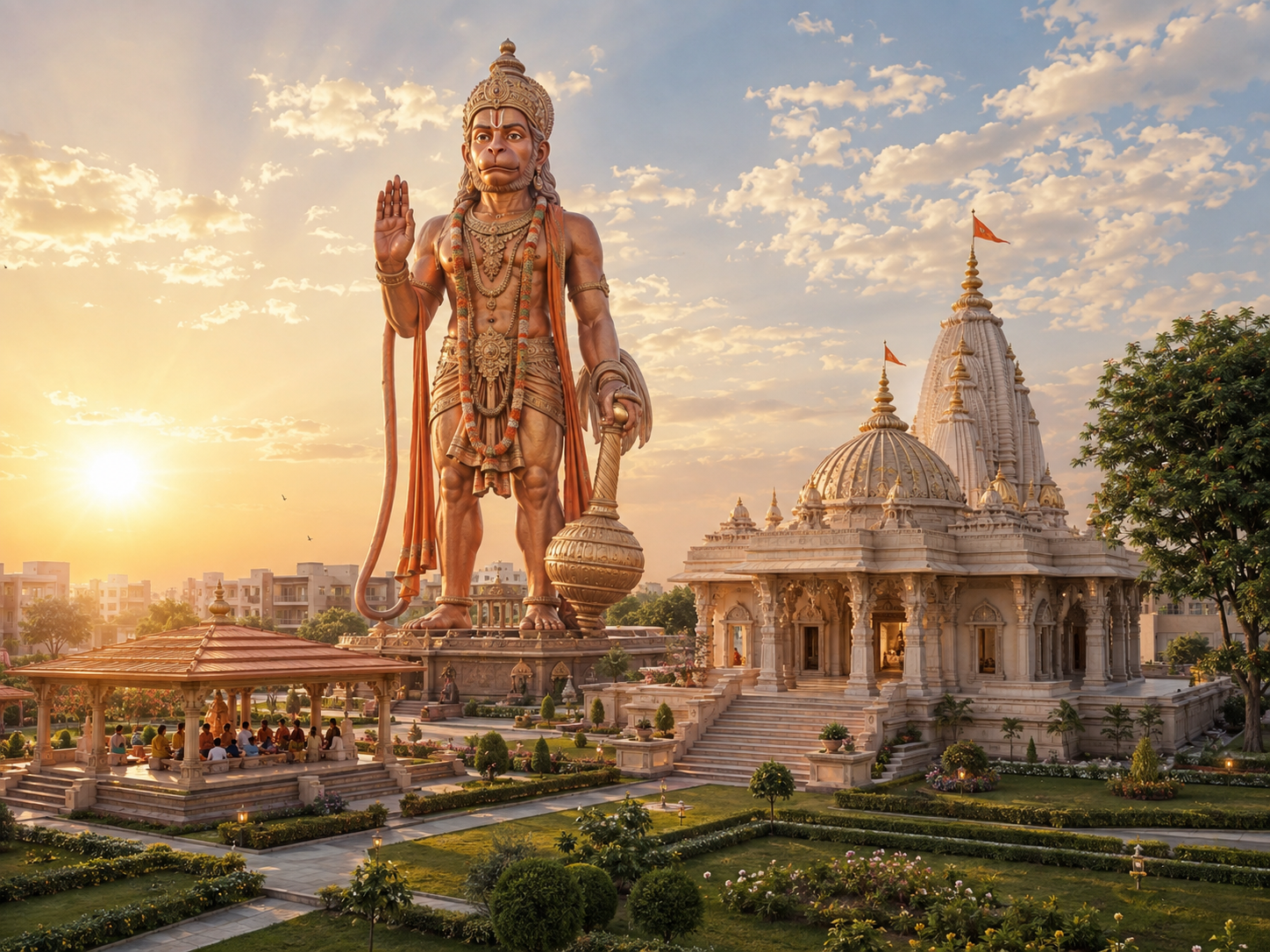 Lord Hanuman statue and temple